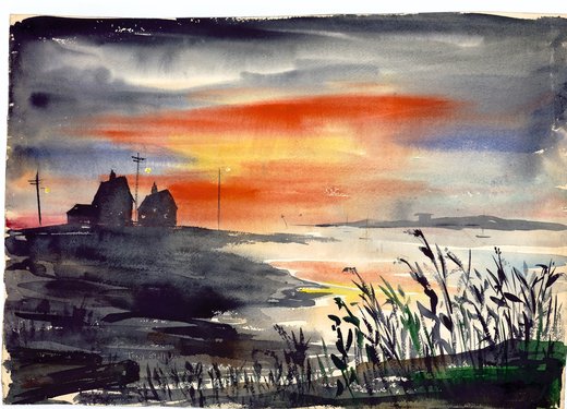 Sunset Marsh Silhouettes